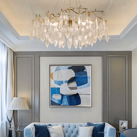 Круглая люстра Empire Aqua в золотистом корпусе Ø 80 см