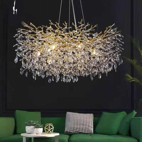 Изысканная золотая люстра DIAMINA с хрустальными камнями Ø 100 см