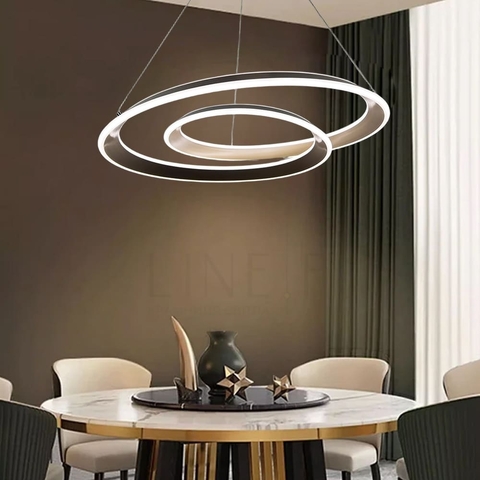 Підвісна кільцева люстра в сатиновому перекрученому корпусі Ø 80 см