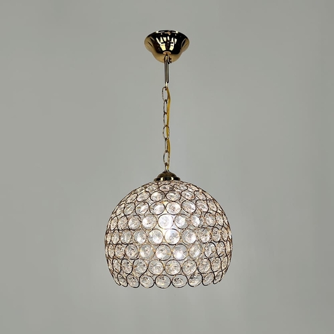 Золотий підвісний світильник із декоративним кришталем Ø 25 см
