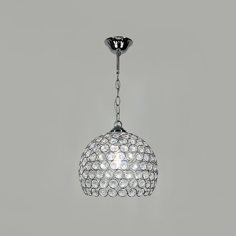 Хромований підвісний світильник із декоративним кришталем Ø 25 см