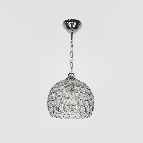 Хромований підвісний світильник із декоративним кришталем Ø 20 см