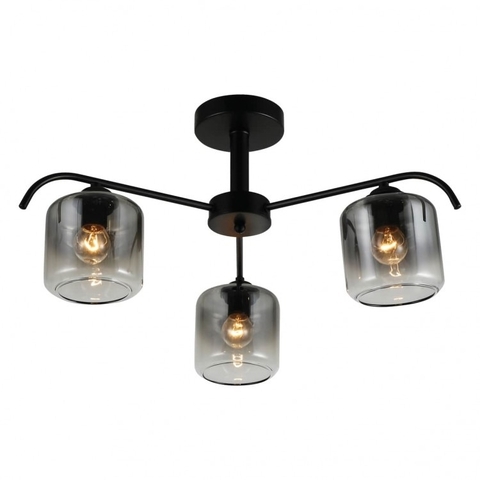 Люстра чорна Ardero ORLANDO на 3 графітових плафони