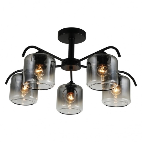 Люстра чорна Ardero ORLANDO на 5 графітових плафонів