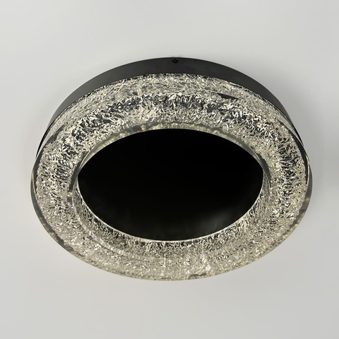 Стельовий чорний світильник із текстурною акриловим розсіювачем Ø 46 см