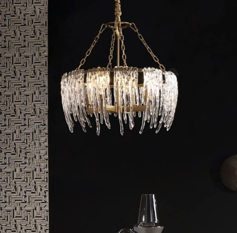 Дизайнерська люстра із прозорими скляними пластинами Ø 60 см