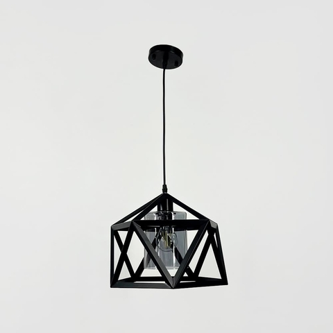 Світильник лофт із графітовим плафоном у каркасі чорного кольору Ø 30х28 см