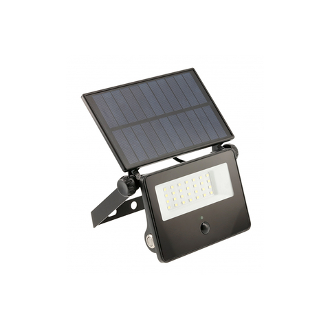 Прожектор світлодіодний на сонячній батареї з датчиком руху LUMOS II, 2000 лм, 6400K, 2600 мАг змінний, IP65, чорний