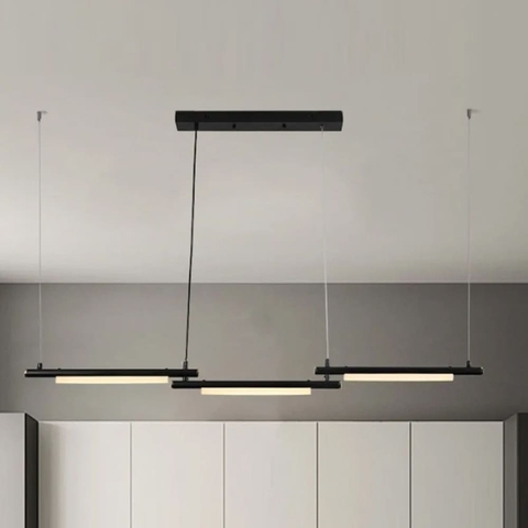 Унікальна підвісна люстра у чорному видовженому корпусі 121х13 см