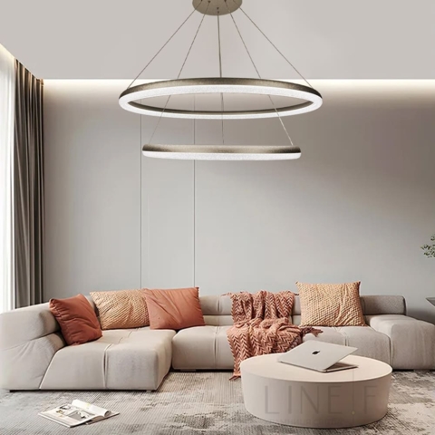 LED люстра підвісна в подвійному кільцевому корпусі Ø 65+83 см