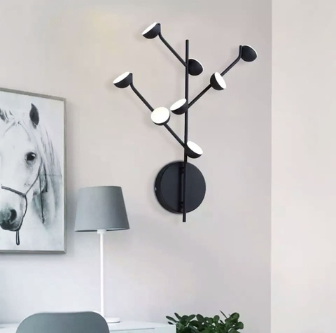 Бра на 8 плафонів в чорному корпусі Mantra