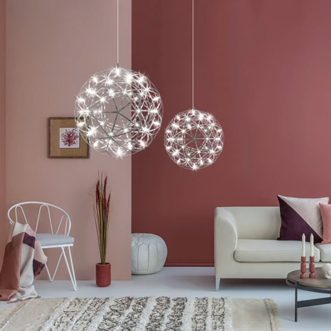 Світлодіодний підвісний світильник-сфера у хромованому корпусі Ø 40 см