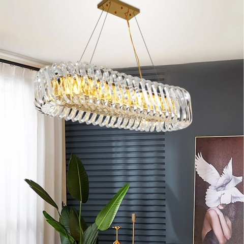 Унікальна підвісна видовжена люстра 100х23х32 см