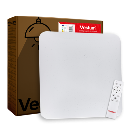 Стельовий світильник QUATRO зоряне небо 60W 380*380*65мм 3000К-6500К з ДК