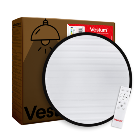 Потолочный светильник GRILL матовый 96W 480*65мм 3000К-6500К 7500Lm с пультом черный