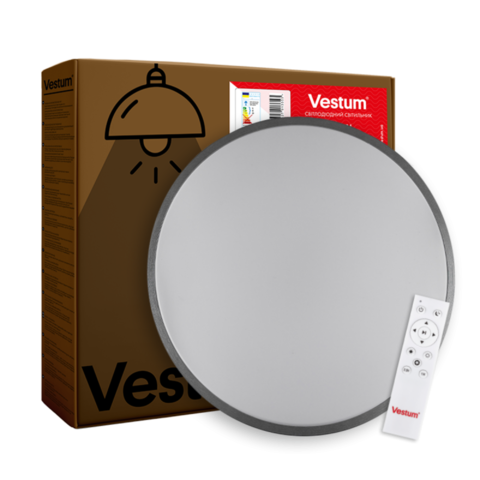 Потолочный светильник RING матовый 60W 395*60мм 3000К-6500К с ДК серебряный