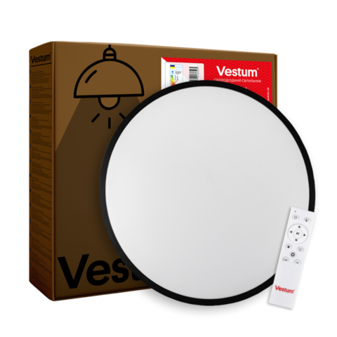 Потолочный светильник RING матовый 60W 395*60мм 3000К-6500К с ДК черный