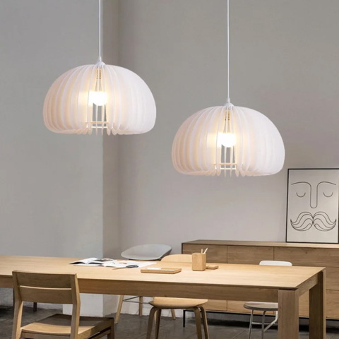 Люстра з білим акриловим абажуром Ø 32х25 см