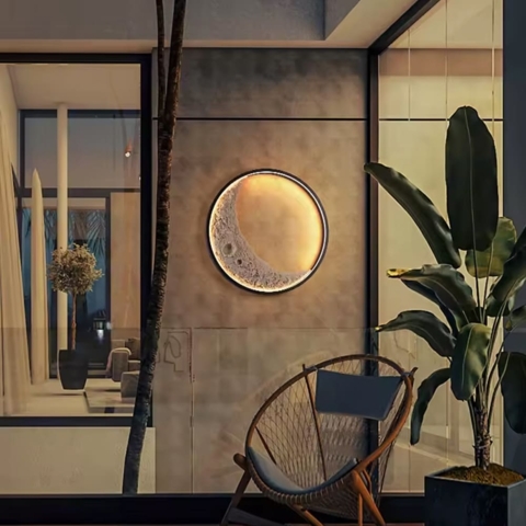 Настенно-потолочный светильник с имитацией полумесяца на 3 режима Ø 42 см