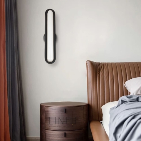 Сучасний настінний поворотний світильник у чорному корпусі 44х9 см