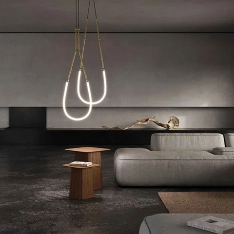 Дизайнерський підвіс LEDA у латунному корпусі 200 см