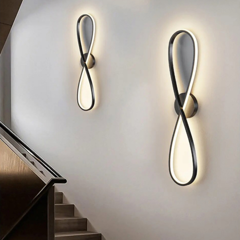 Настінний чорний бра Infinity  у корпусі 100х13 см