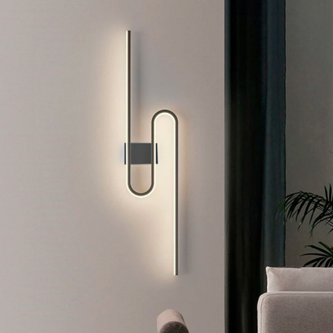 Настінний чорний LED світильник у корпусі 100х15 см