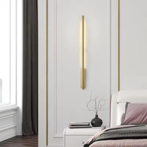 Латунные линейные бра с прямоугольным основанием 100 см