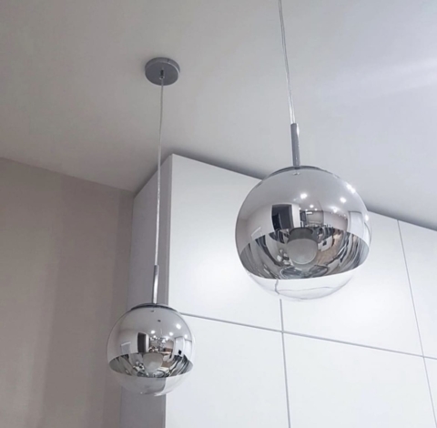 Підвісний світильник з срібним напиленням Ø 30 см