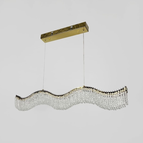 Світлодіодна хвиляста люстра з кришталиками довжиною 80 см