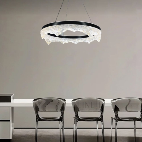 Люстра з підвісним корпусом у вигляді таючих гір з патиною Ø 60 см