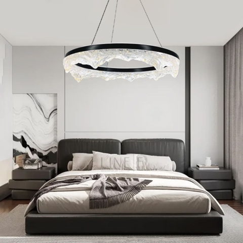 Люстра з підвісним корпусом у вигляді таючих гір з патиною Ø 80 см