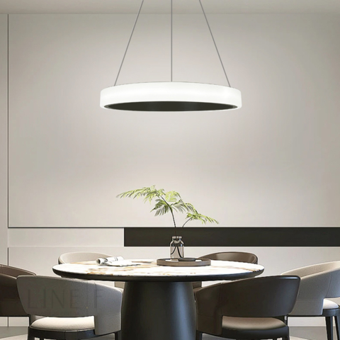 LED люстра підвісна в кільцевому чорному корпусі Ø 50 см