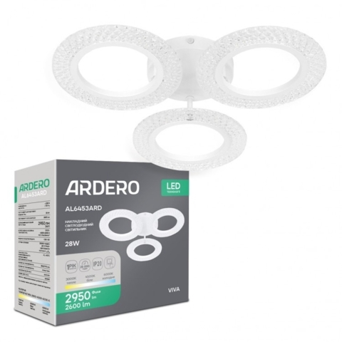 Світлодіодний накладний світильник Ardero VIVA 28Вт білий Ø 460*90 мм