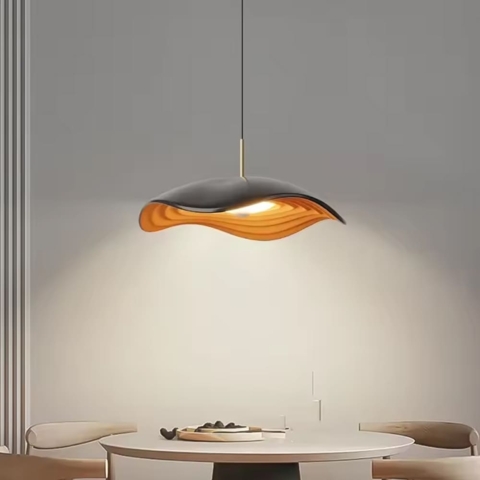 Підвісний світильник-квітка у чорно-оранжевому корпусі Ø 40х10 см