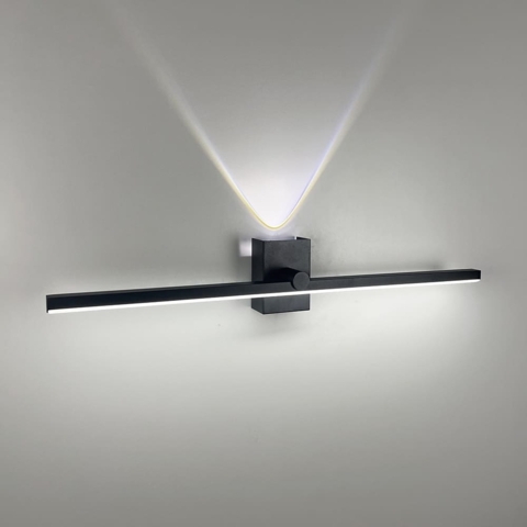 Світлодіодне видовжене бра у чорному металевому корпусі 60х7,5х9 см