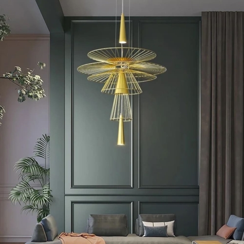 Дизайнерська золота люстра Gravity Ø 60 см