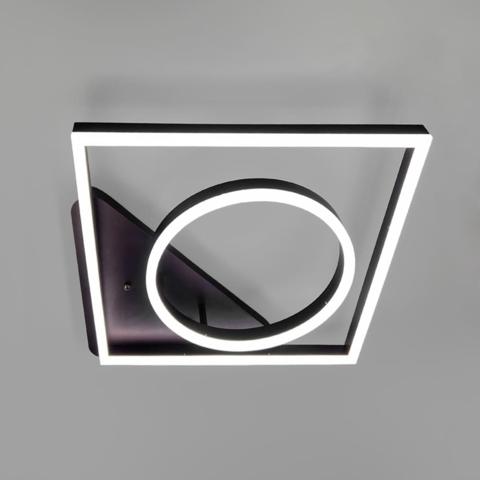 Настінно-стельовий світильник у квадратному корпусі кольору Coffee 45х45х13 см