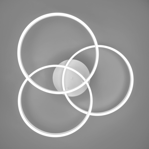 Світлодіодна біла люстра на 3 кільця 77х80 см з пультом 3 режими світла