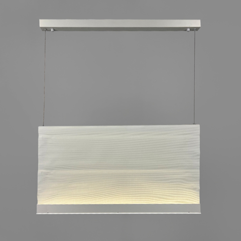 Підвісна LED люстра із білим текстильним корпусом 42х70 см 4000K