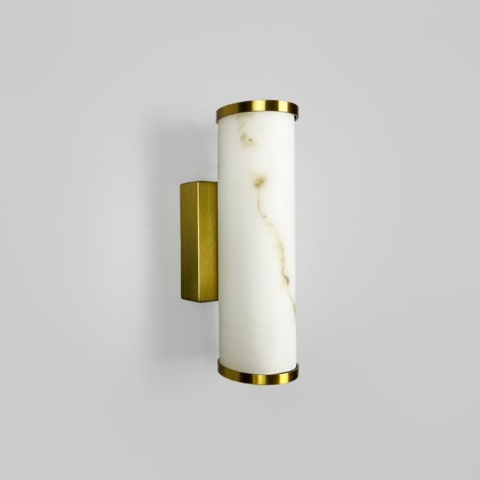 Стильне бра з імітацією мармуру з латунним корпусом Ø6х20 см