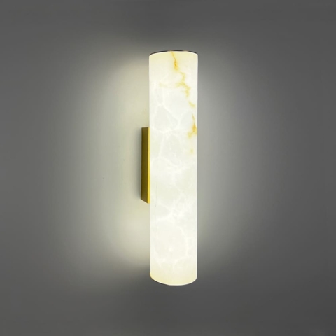 Стильное бра с имитацией мрамора с латунным корпусом Ø8х30 см