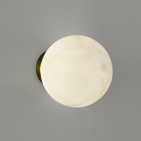 Бра-кулька з імітацією мармуру з латунним корпусом Ø18 см