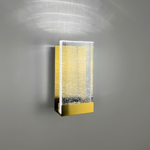 Бра у латунному корпусі із скляним розсіювачем 21х10,5х9 см