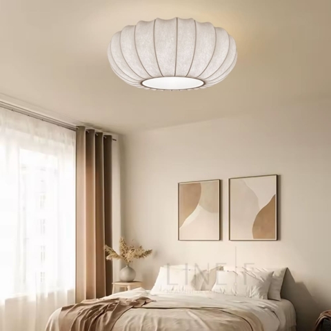 Світильник стельовий із білим полімерним абажуром 60х23 см