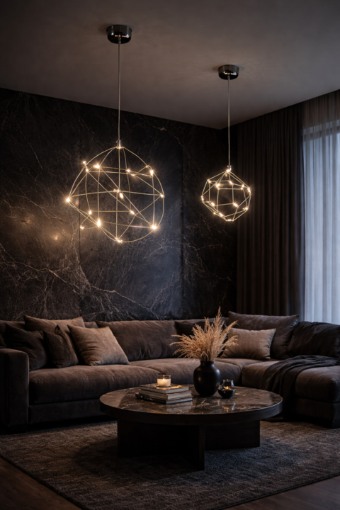 Led-світильник із підвісною каркасною конструкцією Ø20х30 см 