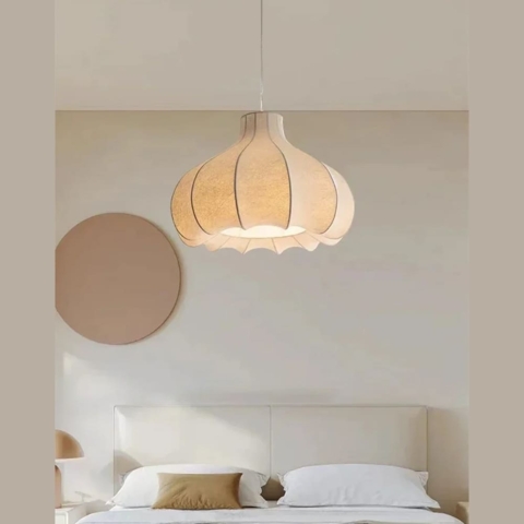 Белый дизайнерский светильник с полимерным абажуром Ø50x40 см