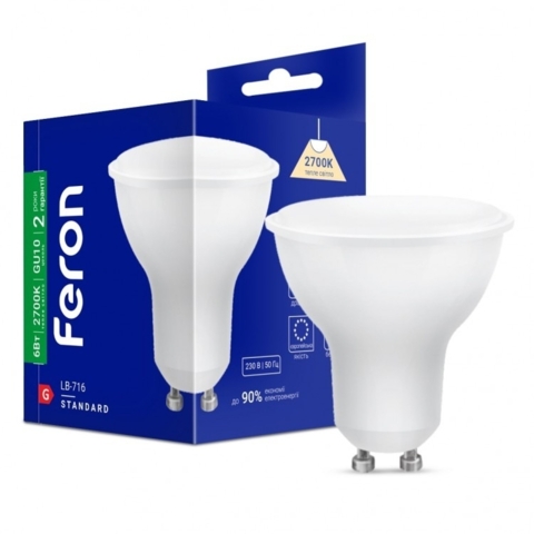 Светодиодная лампа Feron 6Вт GU10 2700K