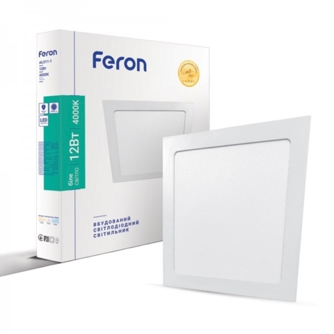 Світлодіодний світильник Feron 12Вт 4000K квадрат 16,5х16,5х1,6 см