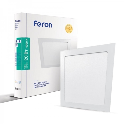 Світлодіодний світильник Feron 20Вт 4000K квадрат 22х22х1,6 см